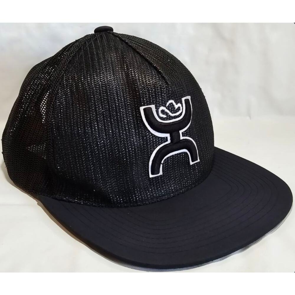 Hooey Baller Logo Black Mesh Trucker Snapback Adjustable Western Cowboy Wear